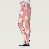 Pastelkuchen: Aquarellblüten nahtlos. Leggings (Links)