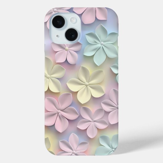 Pastell 3D Floral Phone Case (Rückseite)