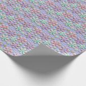 Pastell-3D-Schneeflocken auf Lila Geschenkpapier (Ecke)