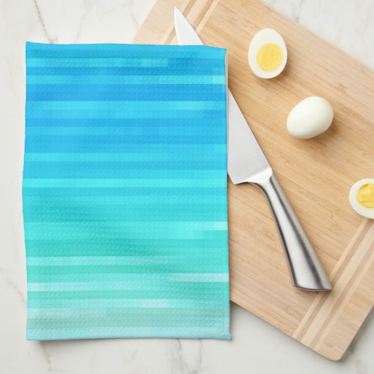 Pastell Abstrakt Art Aquamarin Türkis Blau Grün Küchentuch (Viertel Falte)