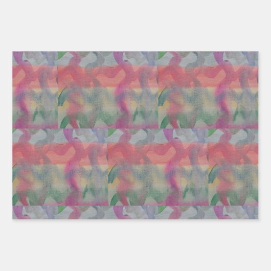 Pastell Abstrakt Art Geschenkpapier Set (Vorderseite 2)