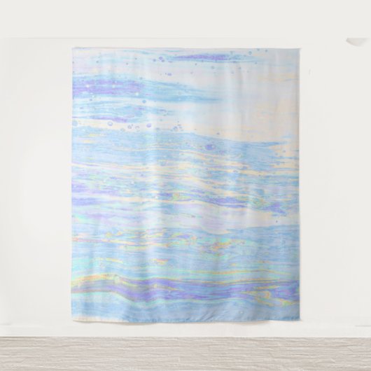 *~* Pastell Abstrakt Art Light Blue Türkis White Wandteppich (Vorderseite)