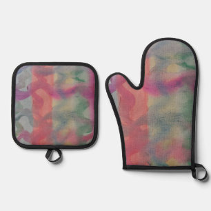 Pastell Abstrakt Art Ofenhandschuh & Topflappen-Set