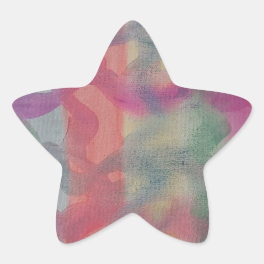 Pastell Abstrakt Art Stern-Aufkleber (Vorderseite)