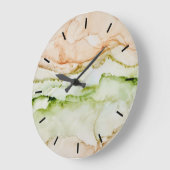 Pastell Abstrakt Bio grüner Aprikose Große Uhr (Winkel)