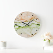 Pastell Abstrakt Bio grüner Aprikose Große Uhr (Zuhause)