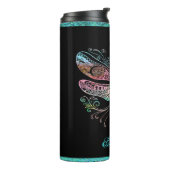 Pastell Abstrakt Dragonfly Black Thermosbecher (Nach links gedreht)