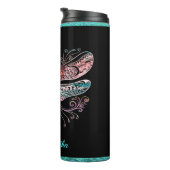 Pastell Abstrakt Dragonfly Black Thermosbecher (Nach rechts gedreht)