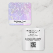 *~* Pastell Abstrakt QR-Code Mandala Reiki Yoga Quadratische Visitenkarte (Vorne/Hinten)