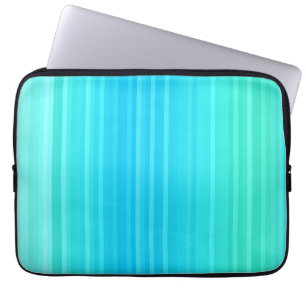 Pastell Abstrakt Türkis Blaue Streifen Laptopschutzhülle