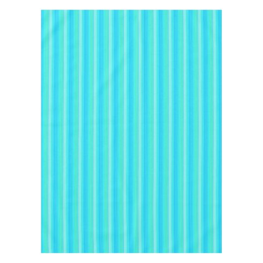Pastell Abstrakt Türkis Blaue Streifen Tischdecke (Vorderseite)