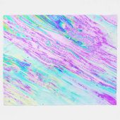 *~* Pastell Abstrakt Türkis Mint Aqua Magenta Fleecedecke (Vorderseite (Horizontal))