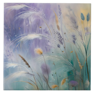Pastell, Abstrakte Flüstern der Natur, Gras II Fliese