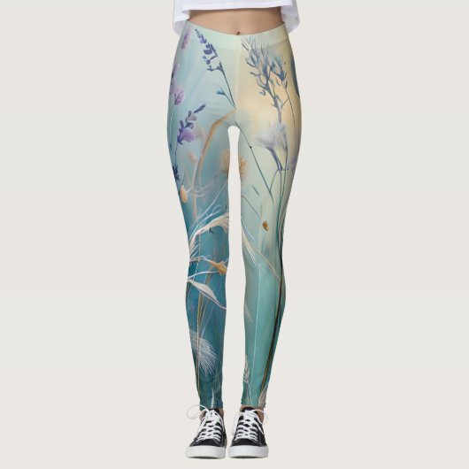 Pastell, Abstrakte Flüstern der Natur, Gras II Leggings (Vorderseite)