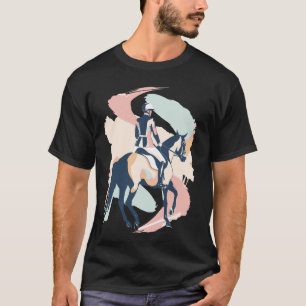 Pastell Abstrakte Formen Reiten Reitsport T-Shirt