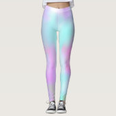 Pastell Abstrakte Imitate Holografisch Pink Candy Leggings (Vorderseite)