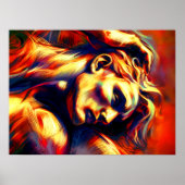 Pastell Abstrakte Sketch Reclining Man Yellow Oran Poster (Vorne)