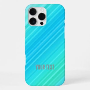 Pastell-Abstrakte Türkis-Blau-Grüne Streifen iPhone 16 Pro Max Hülle