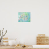 Pastell Abstraktes Blumenmuster Poster (Küche)