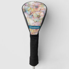 Pastell-Alkohol-Tintenblumen Personalisiert Golf Headcover
