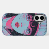 Pastell-Anime-Mädchen-mit-Strickmütze-Kunst Case-Mate iPhone Hülle (Rückseite (Horizontal))