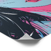 Pastell-Anime-Mädchen-mit-Strickmütze-Kunst Poster (Ecke)