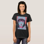 Pastell-Anime-Mädchen-mit-Strickmütze-Kunst T-Shirt (Vorne ganz)