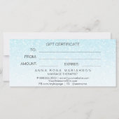 *~* Pastell Aqua Blue Glitzer Trendy Gift Card (Rückseite)