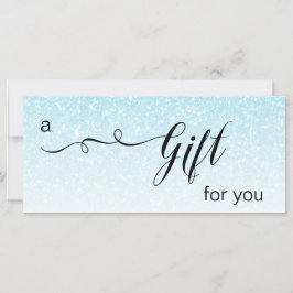 *~* Pastell Aqua Blue Glitzer Trendy Gift Card