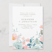 Pastell Aquamarin Pink Aquarellfarben Probe Einladung (Vorderseite)