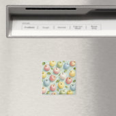 Pastell-Aquarell-Apfel-Frucht-Botanisches Muster Magnet (In Situ (Geschirrspüler))