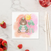 Pastell-Aquarell-Bär-Geburtstagsserviette Serviette (Beispiel)