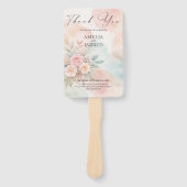 Pastell-Aquarell-Blumen-Abstrakte-Formen-Hochzeit Fächer (Vorderseite)