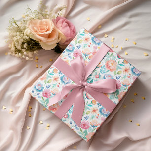 Pastell-Aquarell-Blumen   Feminine Botanische Must Geschenkpapier