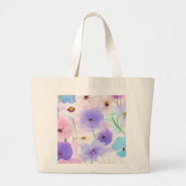 Pastell-Aquarell-Blumen-Große Einkaufstasche