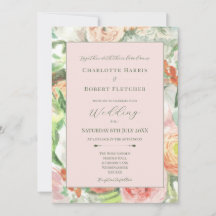 Pastell-Aquarell-Blumen-Hochzeitseinladung