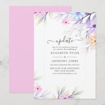 Pastell-Aquarell-Blumen-Hochzeitsupdate