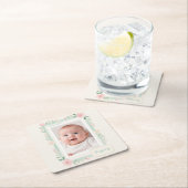 Pastell-Aquarell-Blumen-Leerrahmen Rechteckiger Pappuntersetzer (Vor Ort)