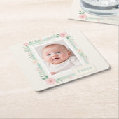 Pastell-Aquarell-Blumen-Leerrahmen Rechteckiger Pappuntersetzer (angewinkelt)