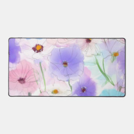 Pastell-Aquarell-Blumen-Schreibtischunterlage Schreibtischunterlage