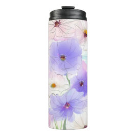 Pastell-Aquarell-Blumen-Thermobecher Thermosbecher