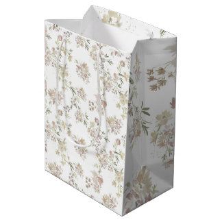 Pastell-Aquarell-Blumen-Verpackungspapier von 3 Mittlere Geschenktüte