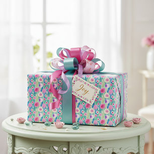 Pastell-Aquarell-Blumenmuster Geschenkpapier