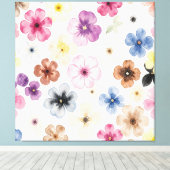 Pastell-Aquarell-Blumenmuster  Leinwanddruck (Insitu (Holzboden))