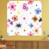 Pastell-Aquarell-Blumenmuster  Leinwanddruck (Insitu (Wohnzimmer))