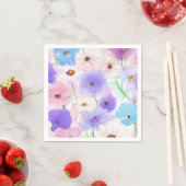 Pastell-Aquarell-Blumenmuster  Serviette (Beispiel)