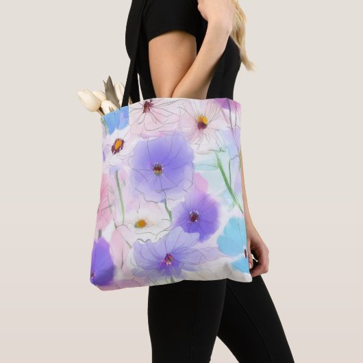 Pastell-Aquarell-Blumentasche Tasche (Von Nahem)
