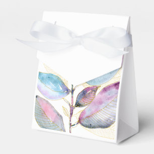 Pastell-Aquarell-Botanik-Blätter-Spiralblock Geschenkschachtel