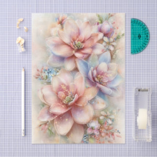 Pastell-Aquarell-Magnolie-Decoupage Seidenpapier