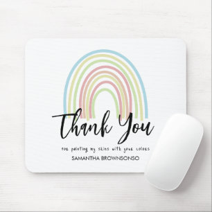 Pastell-Aquarell-Regenbogen-Lehrer-Danke Mousepad